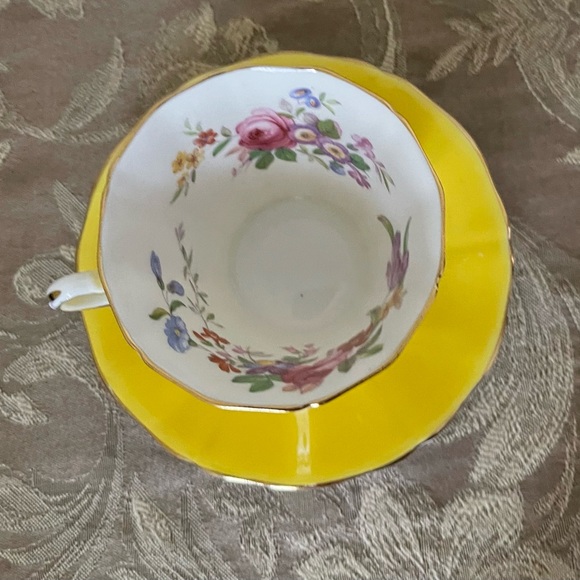 Mayfair Yellow Floral Teacup and Saucer - Picture 2 of 7